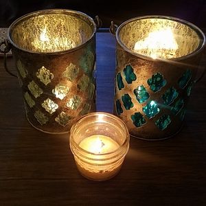Set of 2 Moroccan candle holders